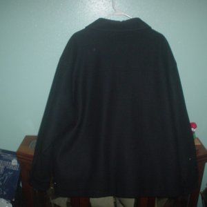 Abercrombie & Fitch Mens black Jacket Coat 70% Wool Full Zip Quilted Line Sz XL